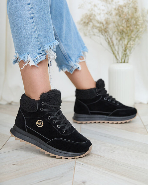 Royalfashion Pantofi sport izolați pentru femei, negri Cerrto