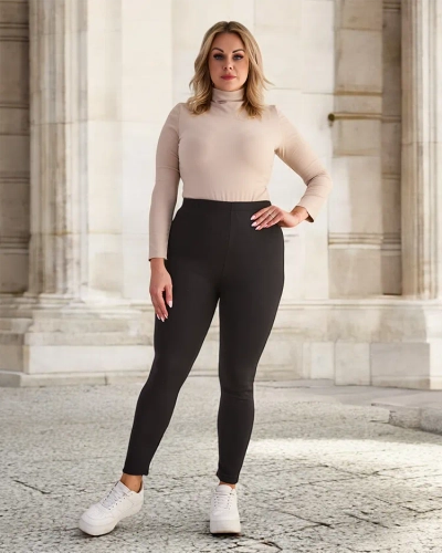 Royalfashion Pantaloni treggings izolați pentru femei PLUS SIZE
