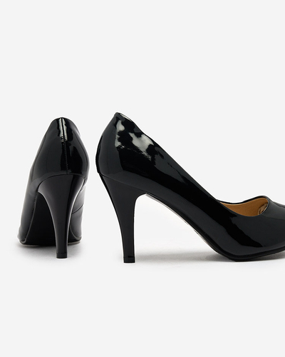Royalfashion Pantofi cu toc Degonop lăcuiți negri