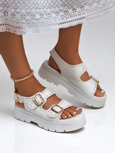 Royalfashion Dámske sandále na hrubšej podrážke s kamienkami Rocky Chic