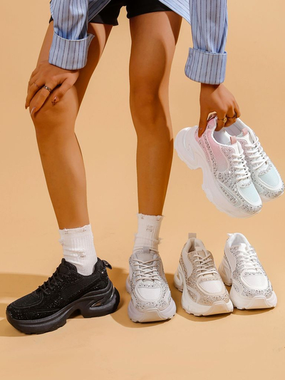 Sneakers sport pentru femei Royalfashion cu cristale Bloss