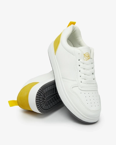 Royalfashion Pantofi sport clasici albi și galbeni Colorburst Classics