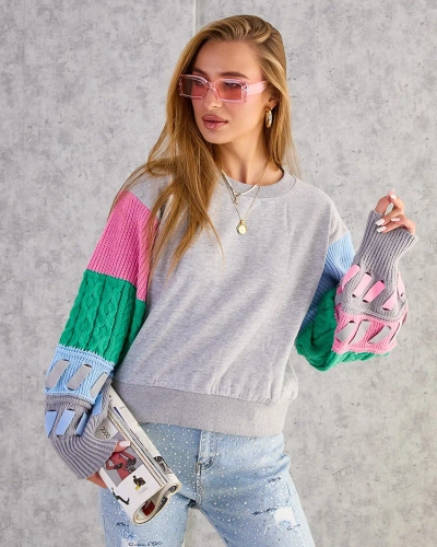 Royalfashion Hanorac pentru femei cu mâneci colorate