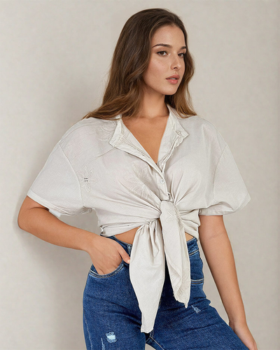 Royalfashion Cămașă oversize pentru femei cu broderie