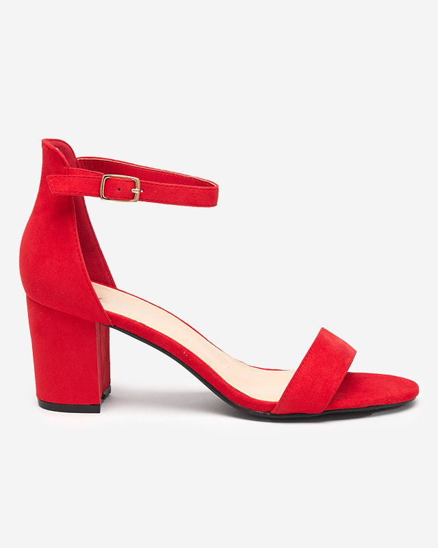 Sandale roșii de damă cu toc Elita - Încălțăminte