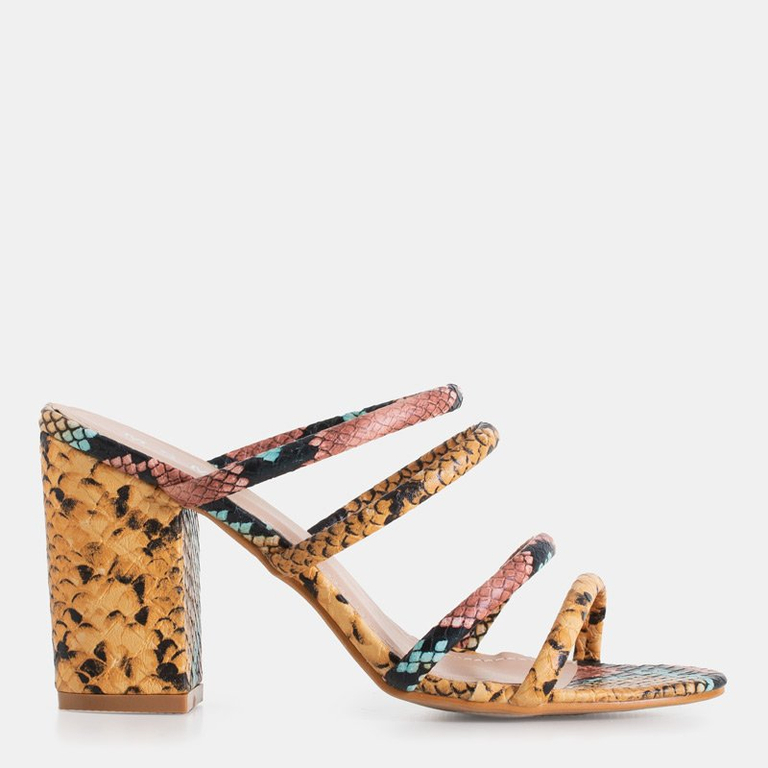 Papuci multicolori cu relief pe stâlpul superior Furlisa - Încălțăminte