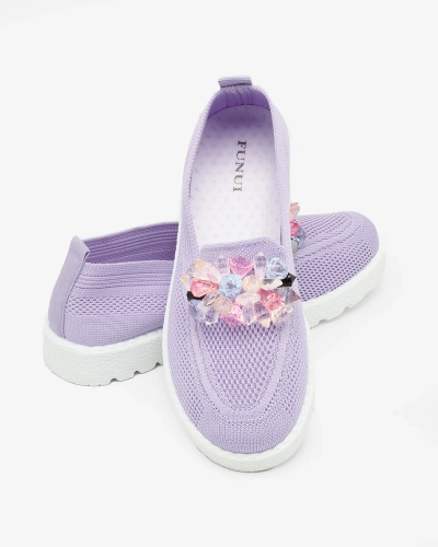 Royalfashion Pantofi de damă cu jumătate de alunecare împodobită violet Enweta