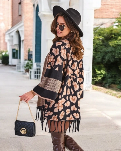 Royalfashion Poncho pentru femei cu imprimeu