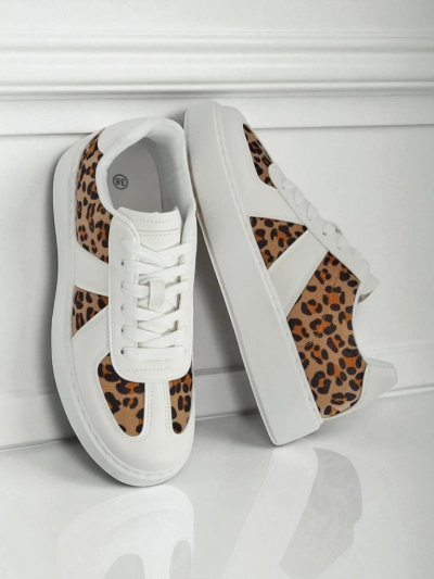 Sneakers Damski Calista Leopardia - Blanku Kuero Eko Tela Primavera 4cm