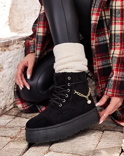 Royalfashion Cizme Woruces cu șiret pentru femei