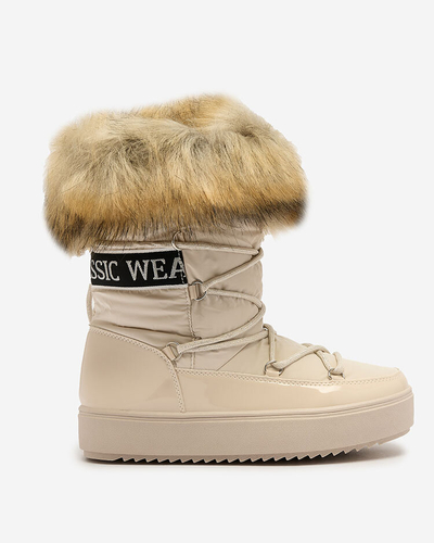 Royalfashion Cizme slip-on Beige a'la cizme de zăpadă pentru femei Gomllo