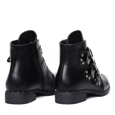 Czarne botki z trzema sprzączkami Tymberlee- Obuwie