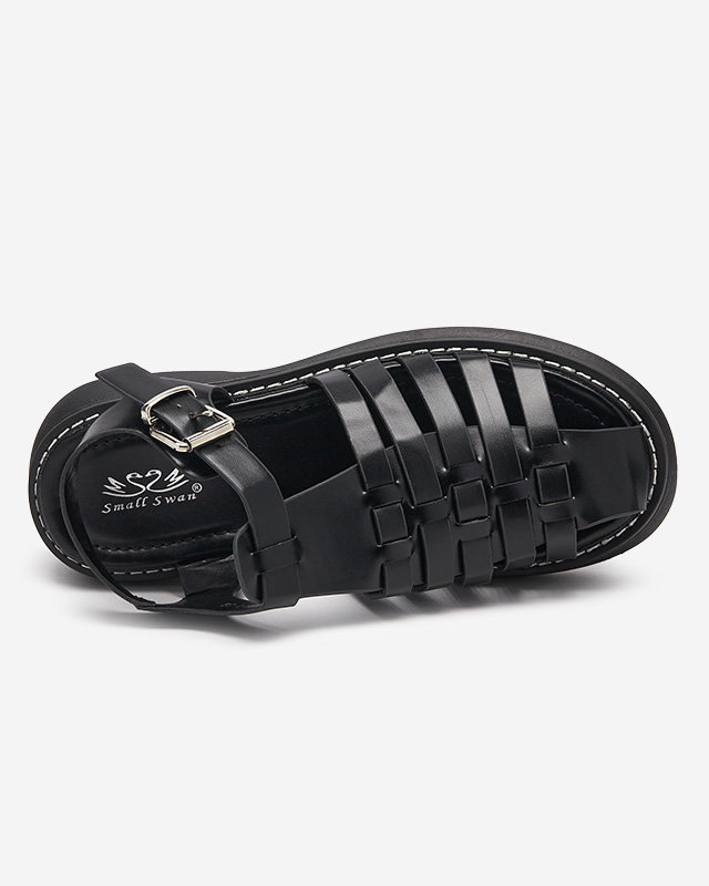 OUTLET Sandale negre de dama pe talpa masiva Leteris - Incaltaminte