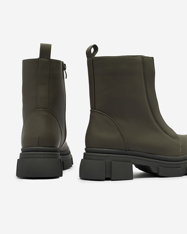 Cizme înalte izolate pentru femei, de culoare verde închis Slovys- Footwear