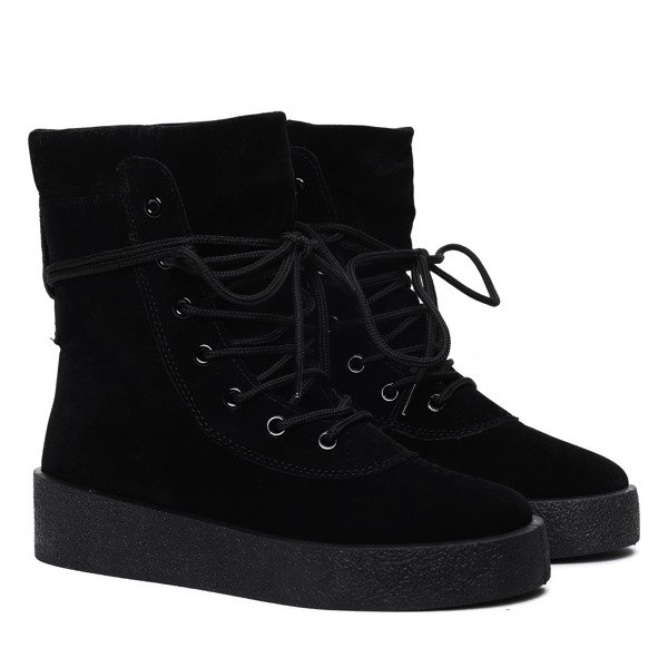 Czarne śniegowce na platformie Raylee- Obuwie