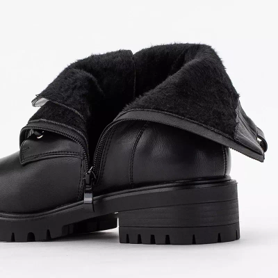 OUTLET Cizme negre cu perle Mais - Incaltaminte