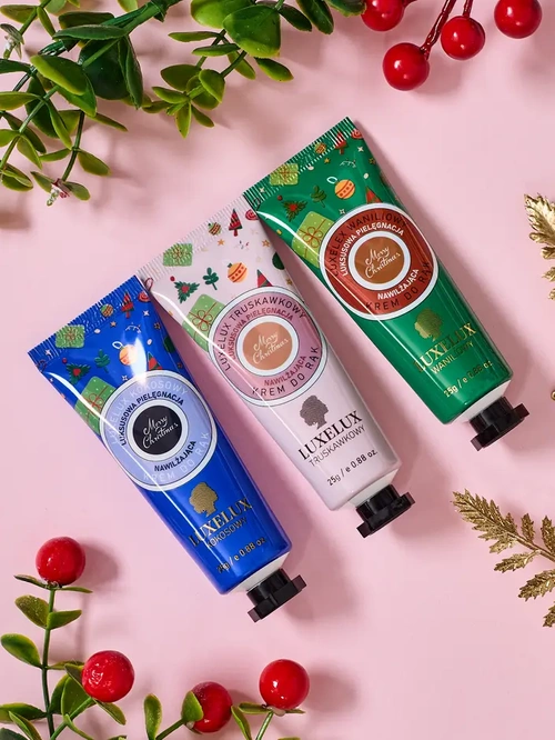 Set de creme de mâini Luxelux pentru Crăciun din seria esențelor botanice 25g