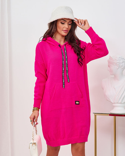 Royalfashion Rochie pulover pentru femei fuchsia