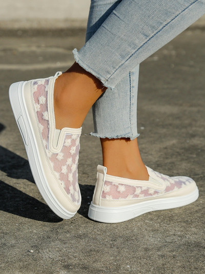 Mocasi Royalfashion pentru femei din plasă cu flori Emzos