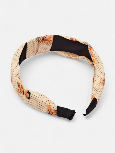 Royalfashion Opaska do włosów z pleceniyem we kropki i misie