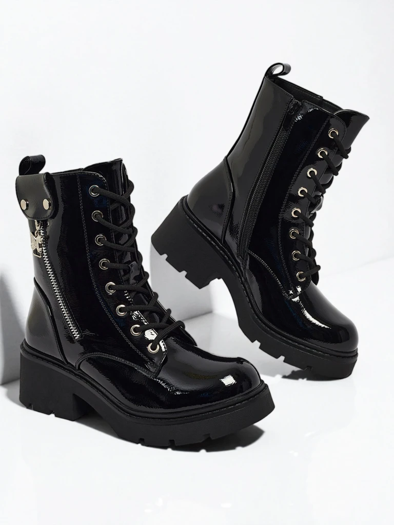 Botine workere dama lăcuite Seray