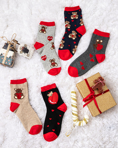 Royalfashion Set de șosete lungi de damă în inimioare 5/pachet