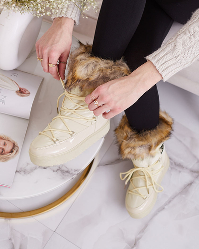Royalfashion cizme slip-on a'la cizme de zăpadă pentru femei GMILLO