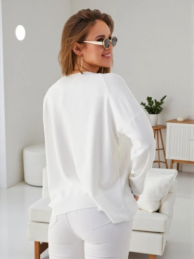 Pulover subțire din viscoză pentru femei Royalfashion cu strassuri pe umeri