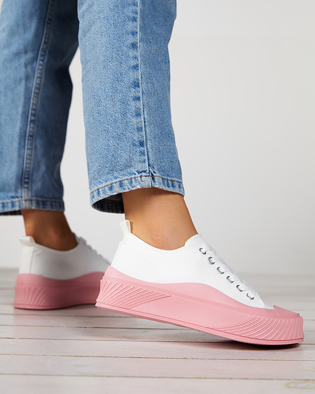 OUTLET Tenisi dama albi si roz Nerikas - Incaltaminte