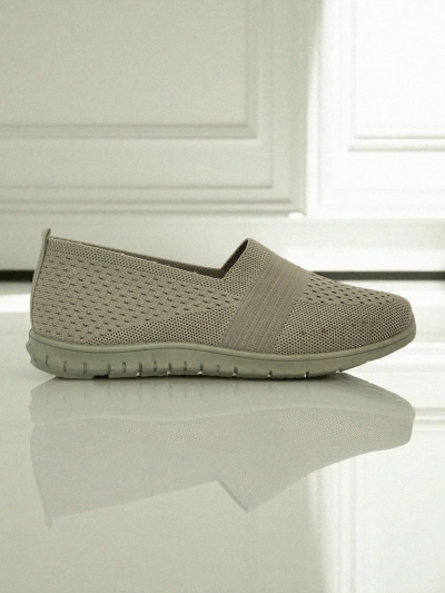 Gaia Verde dames mocassins - comfortabele groene stoffen schoenen met platte hak