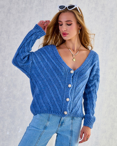 Royalfashion Pulover tricotat pentru femei cu nasturi