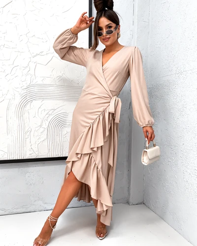 Rochie midi pentru femei Royalfashion cu volane