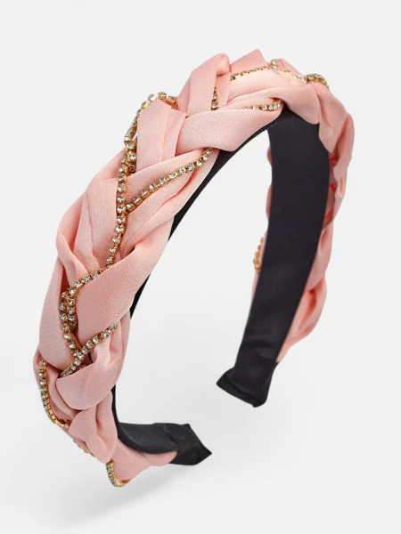 Royalfashion Opaska do włosów z pleceniem w warkocz zdobiona cyrkoniami