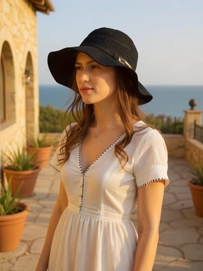 Royalfashion Pălărie de damă decorată cu o fundă Lily Belle