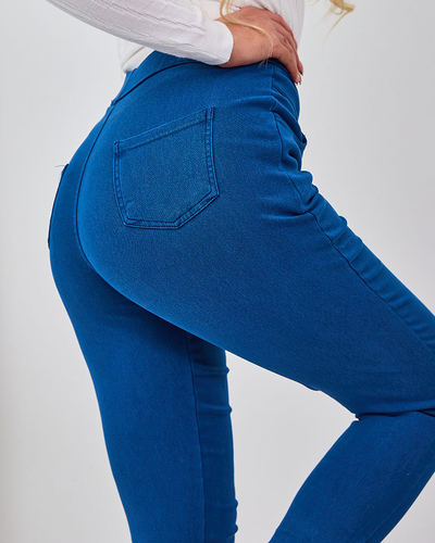 Royalfashion Pantaloni teggings de damă de culoare albastră