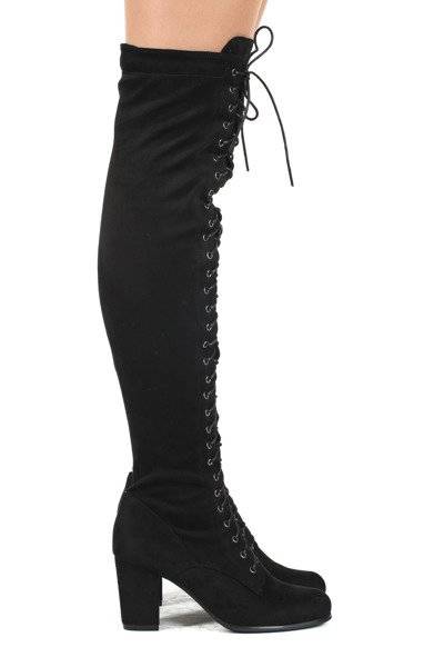 OUTLET Cizme lungi negre - Pantofi