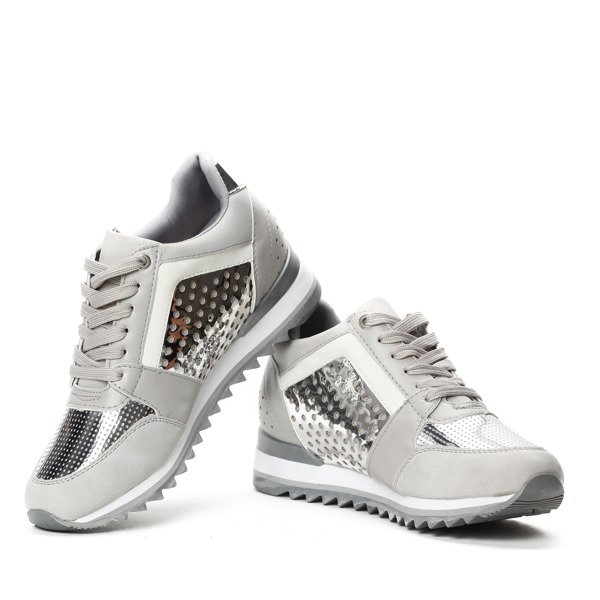 Srebrne metaliczne buty sportowe Susan- Obuwie
