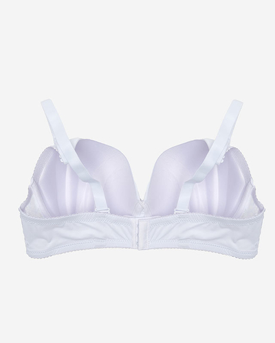 Sutien de damă alb uni cu dantelă - Lenjerie intimă