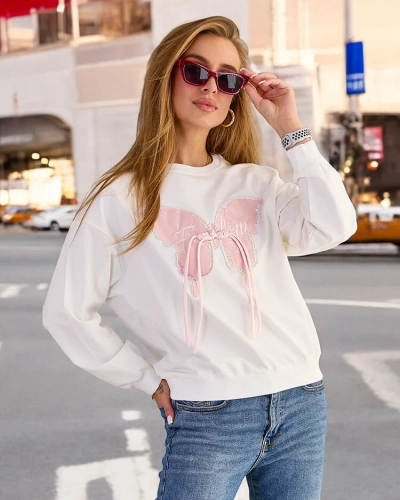 Royalfashion Hanorac cu imprimeu subțire din bumbac pentru femei