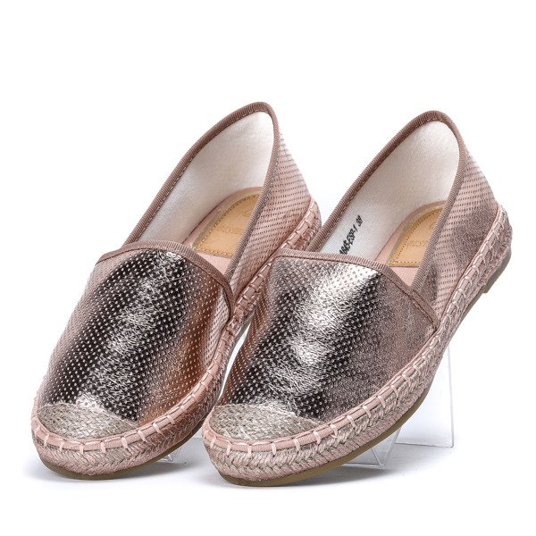 Różowo - złote espadryle z delikatnym pobłyskiem Palladia - Obuwie