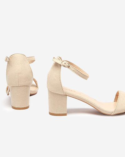 OUTLET Sandale de dama bej pe stalpa Nelino - Incaltaminte