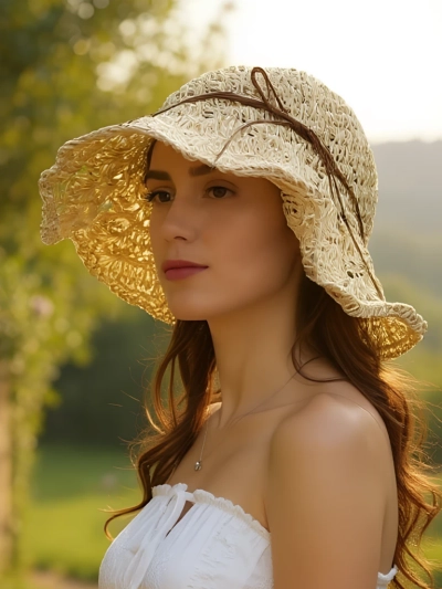 Royalfashion Pălărie de paie pentru femei Whisper Bow