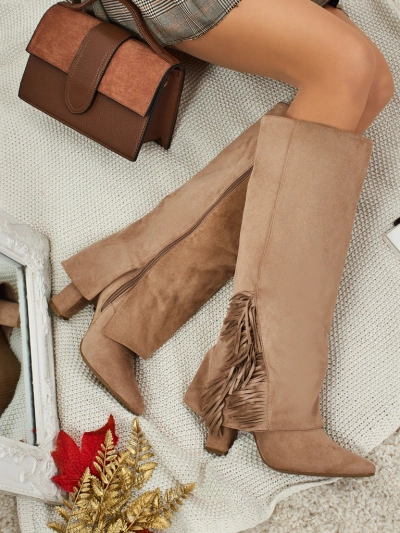 Cizme de damă eco-căprioară cu partea superioară Rimolea