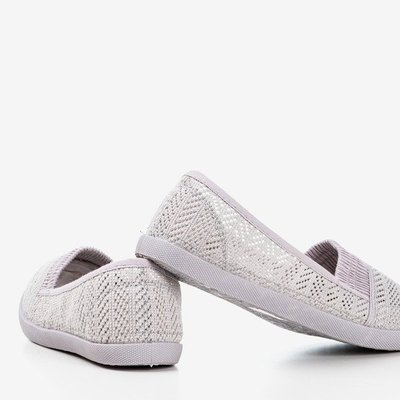 Slip-on de culoare gri deschis pentru femei - pe Ticolisa - Încălțăminte
