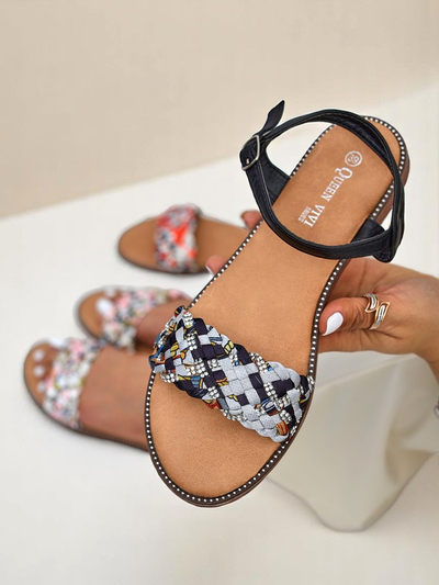 Royalfashion Damskie sandały na płaskiej podeszwie ColorStrap