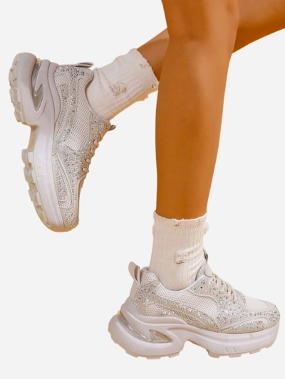 Sneakers sport pentru femei Royalfashion cu cristale Bloss