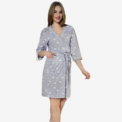 Halat de baie gri cu stele - Imbracaminte