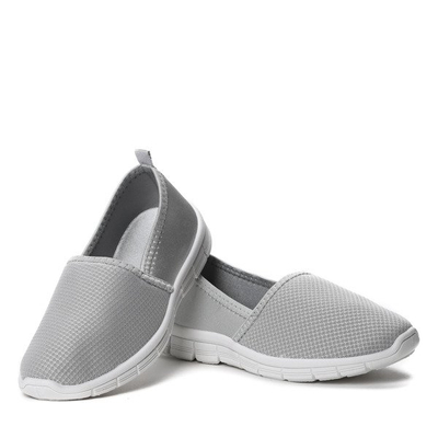 Dziecięce, szare slip on sportowe - Obuwie