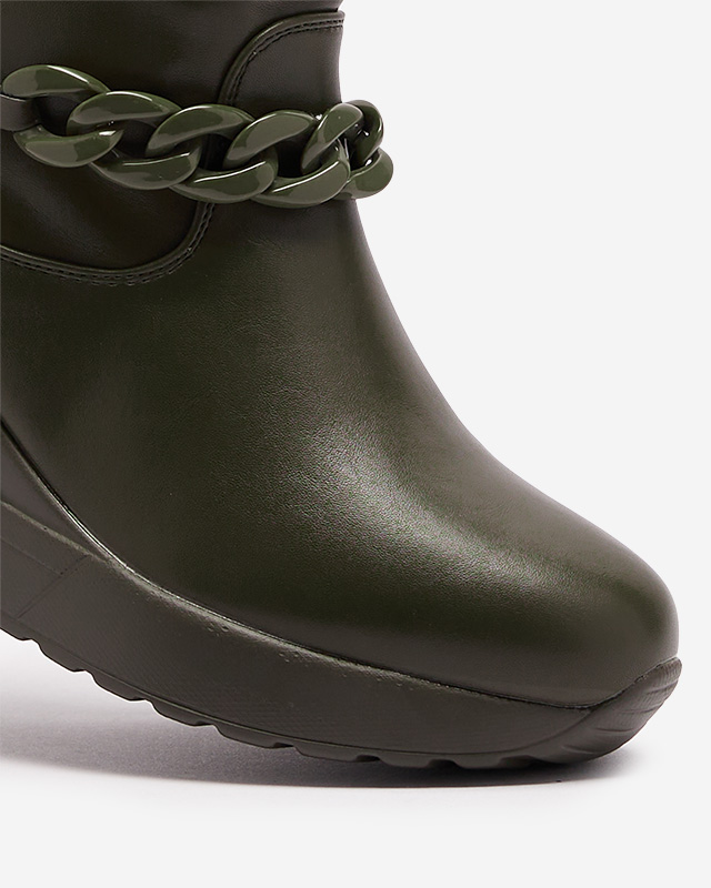 Cizme de damă verzi pe ancoră cu lanț Fefricca- Încălțăminte