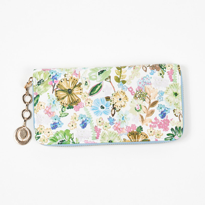 Portofel mare de dama alb floral - Accesorii